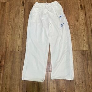 Men Baggy White Snap-Panel SweatPants